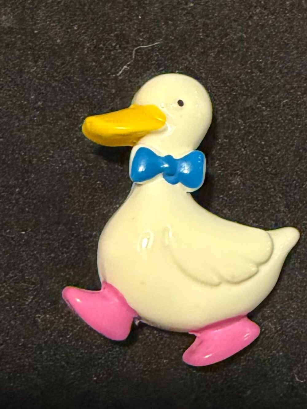 Retro Kitsch Plastic Duck Lapel Pin | Whimsical Duck in Rainboots